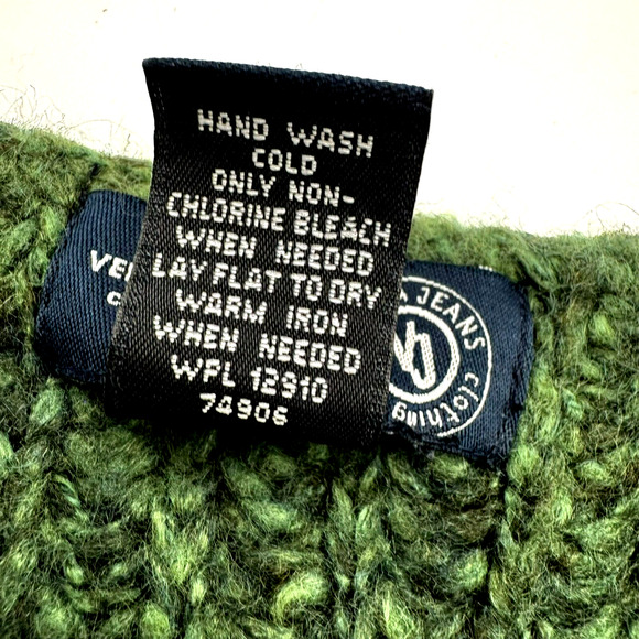 LANE BRYANT VENEZIA Women's XXL Green Wool Pullover Sweater Vintage y2k Tassels‎ - Picture 4 of 7